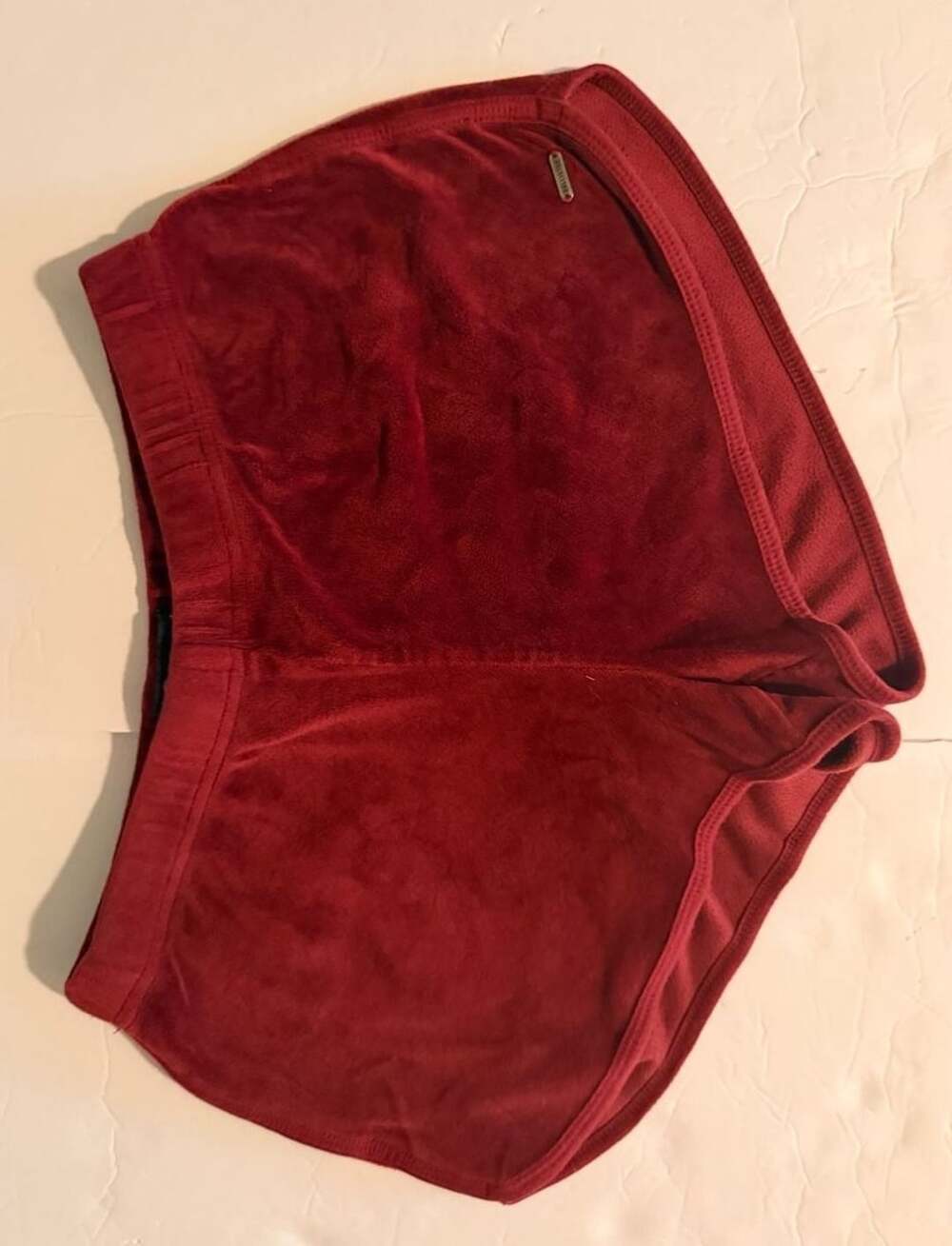 Y2K style Hollister Red Burgundy Velour Shorts Size S